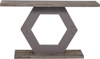 Modern Entryway Table with Innovative Hollow Hexagon Leg Structure and Premium Fir Veneer Finish for Sophistication,Suitable for Hallway, Entryway, Living Room