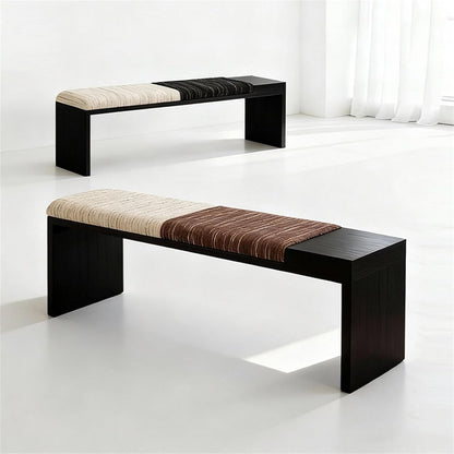 Modern Fabric Bench for Office Area Casual Dressing Room Bedroom Wooden Bed end Entryway(XS)
