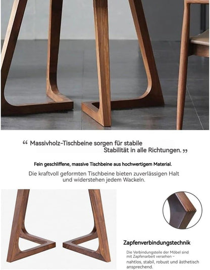 Round Dining Table for 4, Modern Farmhouse Kitchen Table,Small Circle Dining Tables with Wood Strip Base Round Conference Table for Small Spaces(Natural,35.4" L x 35.4" W x 29.5" H)