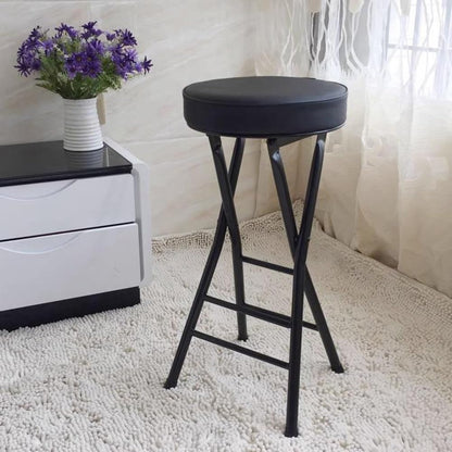 Cushioned Padded Folding Stool, 65cm/26In Padded Counter Height Bar Stool, Indoor and Outdoor Foldable Chair for Adults