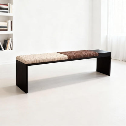 Modern Fabric Bench for Office Area Casual Dressing Room Bedroom Wooden Bed end Entryway(XS)