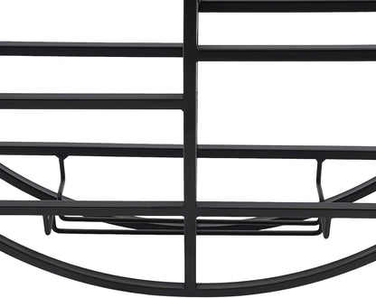Round Wall Mounted Wine Rack with Wine Glass Shelf Goblet Holder- 23.6 Inch Floating Display Shelves Storage Organizer for 7 Bottles & 4 Glasses, for Home Bar, Kitchen, Dining Room