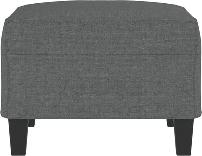 Modern Dark Gray Footstool with Breathable Fabric and Sturdy Plywood Frame, Compact Design for Living Room, Sofa or Recliner