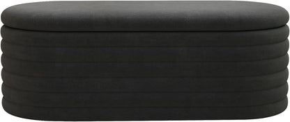 40 inch Upholstered Storage Ottoman Bench,Ready to go,Black