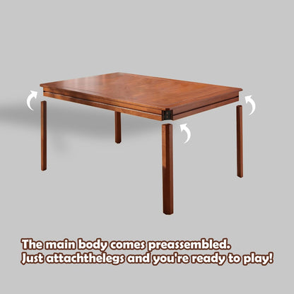 Solid Wood Board Game Table with Removable Table Top for 4–6 Players,Gaming Table and Dining Includes Play Mat and Detachable Cup Holders with 55" x 31" Play Area (Cherry)