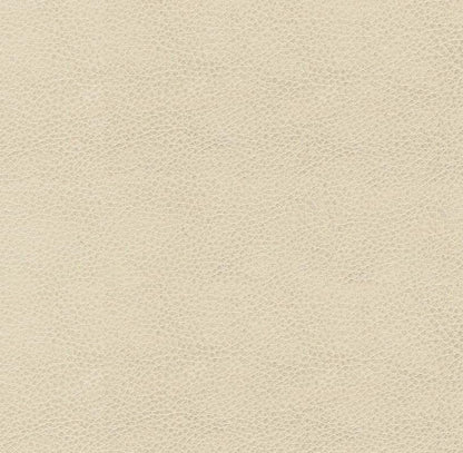 Spatial Order 18" Round Ottoman - Cream Faux Leather