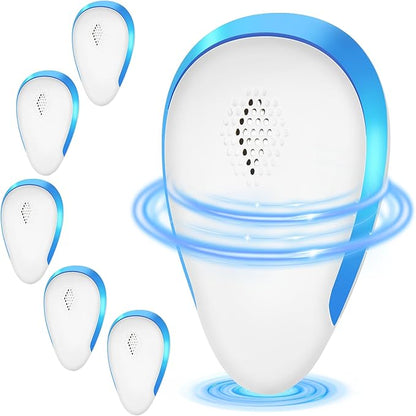 2025 Upgraded Rodent Repellent Indoor, 6 Pack Mouse Repeller Roach Traps Indoor for Home Mouse Repellent Ultrasonic Plug in Bat Deterrent Devices for Ants, Spiders, Squirrel Bats Safe for Humans