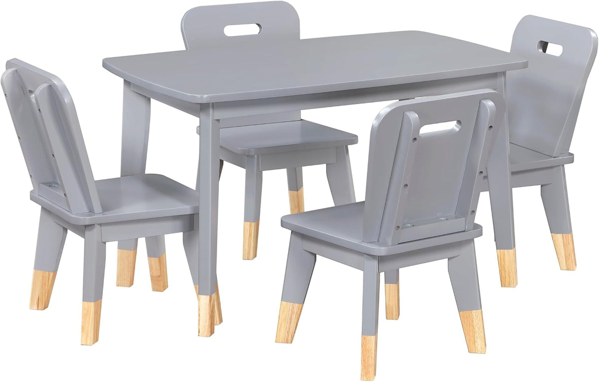 Polay Dining Table Set Kids Table and Chairs Wood Frame Play,A23 | Sturdy wood frame dining table set seats 4 children. Compact size for playrooms, kitchens, or bedrooms. Easy assembly re