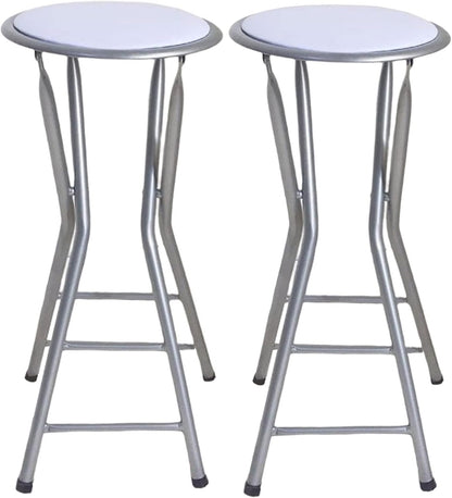 28inch/70cm Counter Height Bar Stool,Backless Folding Chair with 300lbs Capacity,Portable Folding Stool for Home Kitchen Party