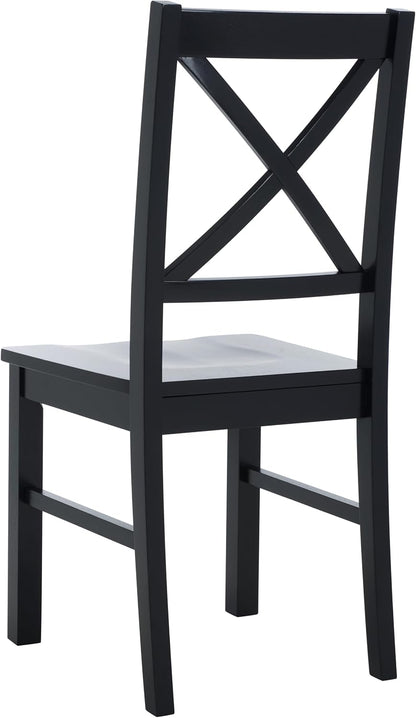 SAFAVIEH Home Collection Akash Farmhouse Black Dining Chair Set of 2