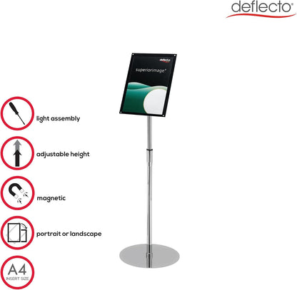 Deflecto 165242 A4 Bevelled Edge Floor Standing Sign Holder