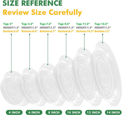 20 Pack 14 Inch Plant Saucer Clear Plant Saucers for Outdoors Plants Drip Trays Extra Large Pot Saucer No Holes Pot Saucers Planter Trays for Outdoor Plants Bulk Plastic Tray for Flower, Potted Tree