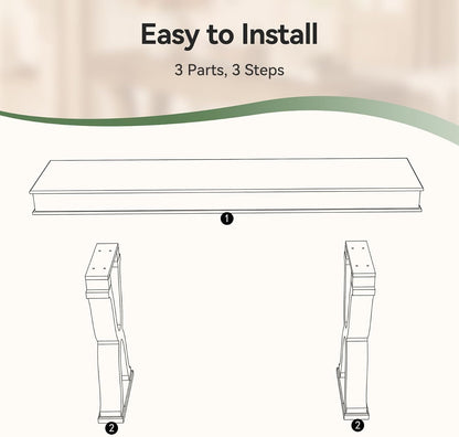 63-Inch Solid Wood Console Table, Farmhouse Entryway Table with X-Shaped Legs, Long Sofa Table for Living Room, Hallway, or Foyer, Easy Assembly, Anti-tip Kits