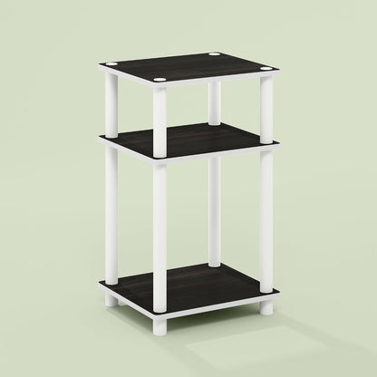 Arau End Table, Side Table, Nightstand, with 2 Tier Open Shelves for Living Room, Bedroom, 1-Pack, White/White