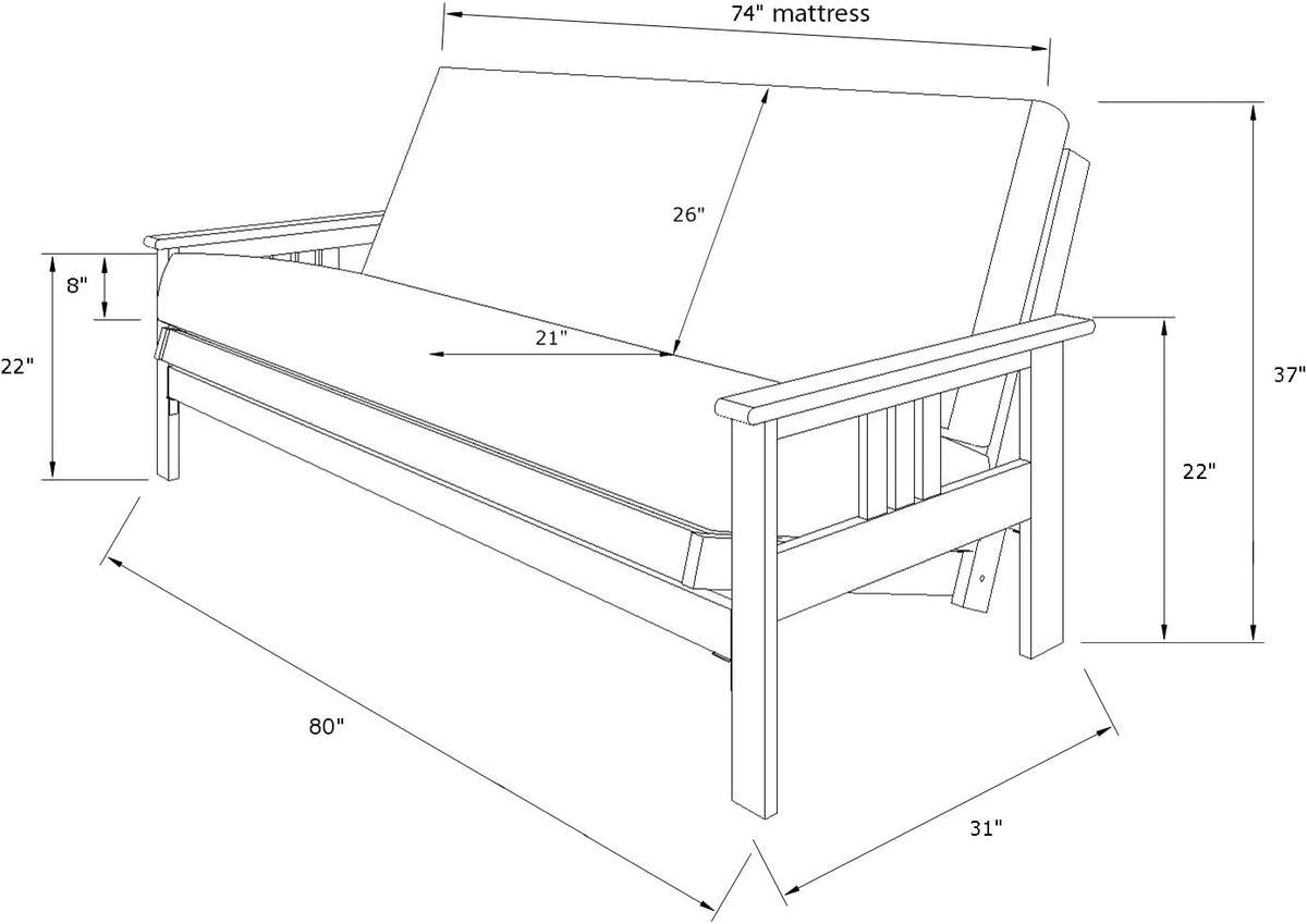 Kodiak Furniture Monterey Futon Set with Barbados Finish, Full, Canadian