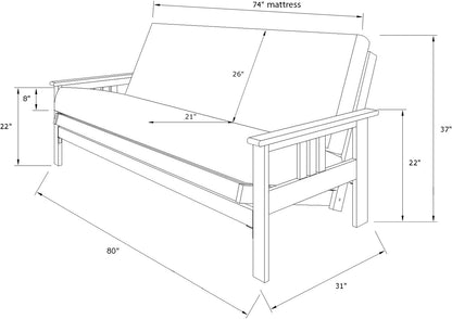 Kodiak Furniture Monterey Futon Set with Barbados Finish, Full, Canadian