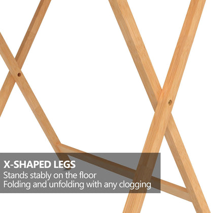 Fully Assembled Wooden TV Trays Set of 2, Folding TV Tray Tables, TV Dinner Tray for Eating