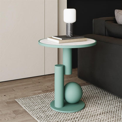 Side Table Round, Modern Accent End Table, Small Drink Table for Small Spaces, Gold