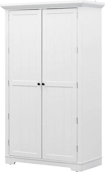 roomfitters 72" Kitchen Pantry Organizers and Storage Kitchen Cabinet, Hutch with Door Spice Racks and 6 Drawers, White