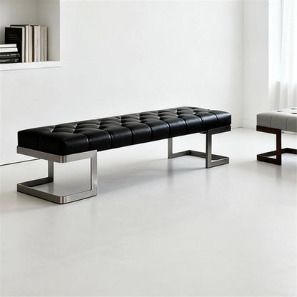 Modern Leather Bed end Stool Bedroom Dressing Room Living Shoe Changing Entryway(Small)