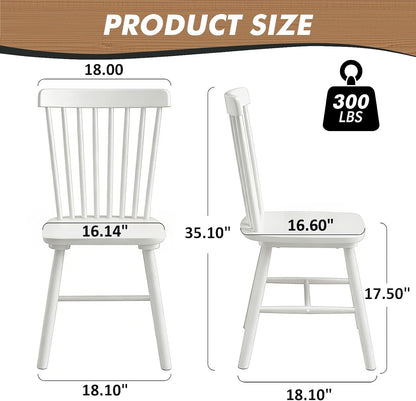 ClinQ Windsor Dining Chair Set of 4, Spindle Back Wooden Chairs for Kitchen and Dining Room, Farmhouse Country Wooden Dining Chairs for Dining Living Room, Farmhouse, Restaurant, White