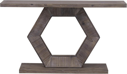 Modern Entryway Table with Innovative Hollow Hexagon Leg Structure and Premium Fir Veneer Finish for Sophistication,Suitable for Hallway, Entryway, Living Room