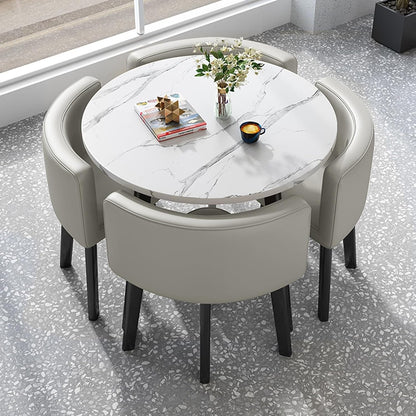 Office Reception Room Club Table and Chair Set, Home Living Room Kitchen Leisure Table, Tea Shop Coffee Shop Dessert Shop Negotiation Room Reception Room Restaurant Bar Terrace(Light Gray)