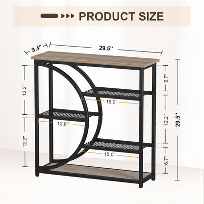 Snughome Entryway Table, Narrow Console Table, Industrial Sofa Table with 5 Tier Storage Shelves, Entrance Table for Hallway, Behind The Couch, Living Room, Foyer, Grey