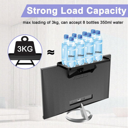 TETVIK TV Top Shelf Screen Adjustable Monitor Top Shelf Storage Bracket Tray Mount Computer Bracket for Cellphone Stand, Media Boxes, Game Console, Router, Speakers Black 2 Pieces