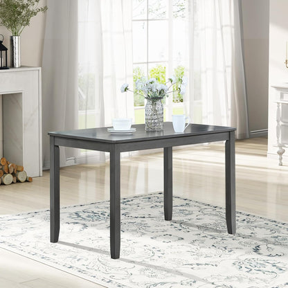 Knocbel Classic 4-Person Dining Table for Small Space, Wooden Apartment Condo Pub Bistro Kitchen Dining Furniture, Standard Height (Gray Rectangular 30" H)