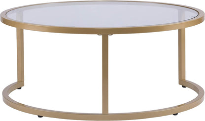 SEI Furniture Evelyn Glam Nesting Coffee Table 2-pc Set, Gold