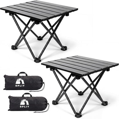 Opliy 2-Pack Portable Camping Table – Ultralight Foldable Car Tray Table with Carry Bag for Camping, Picnic, BBQ, Beach & Outdoor Travel