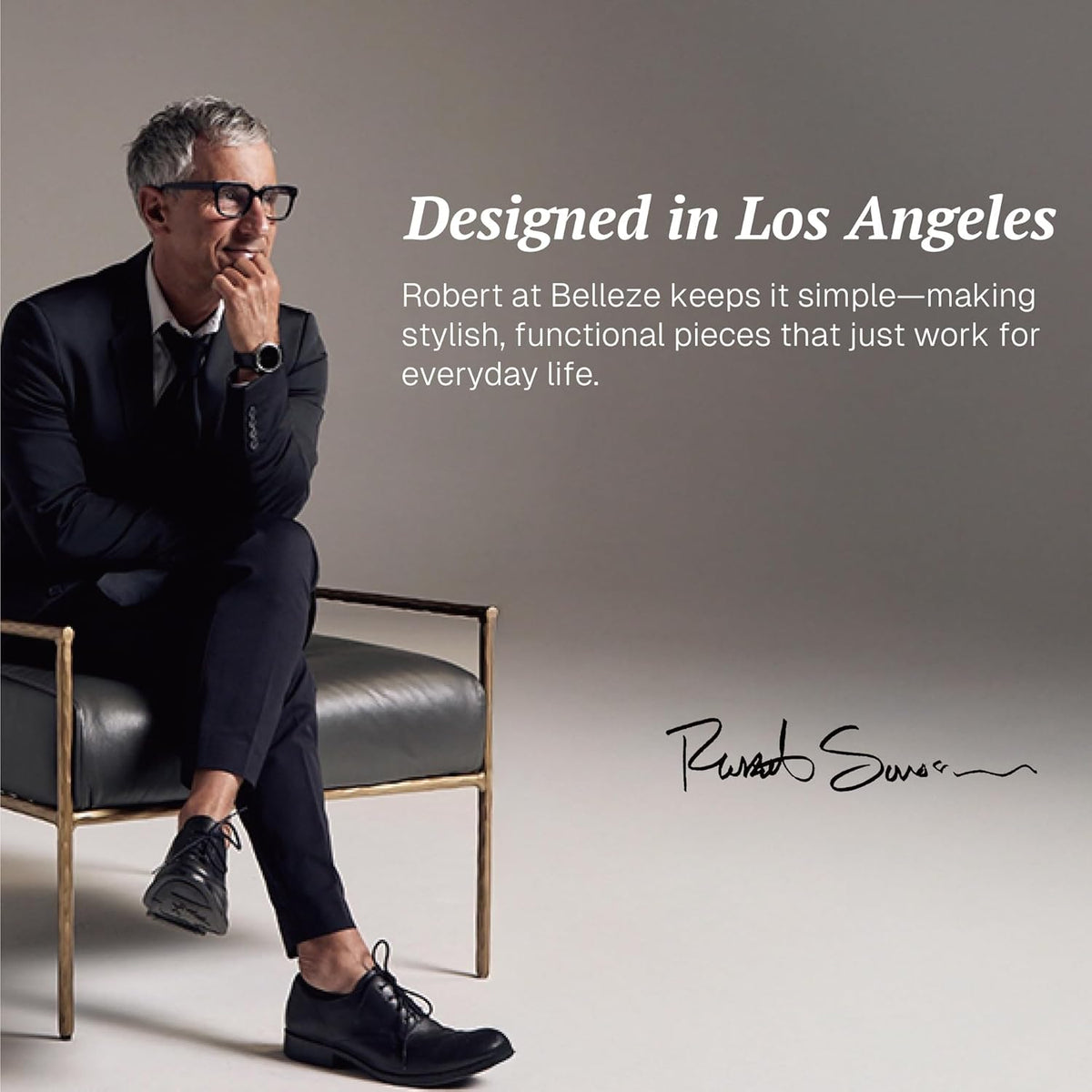 BELLEZE Modular Buffet Cabinet with Storage,Mid Century Modern Arched Sideboard with Adjustable Shelf & Symmetrical Doors,Credenza for Entryway Living Room, Set of 3 (Espresso Black)