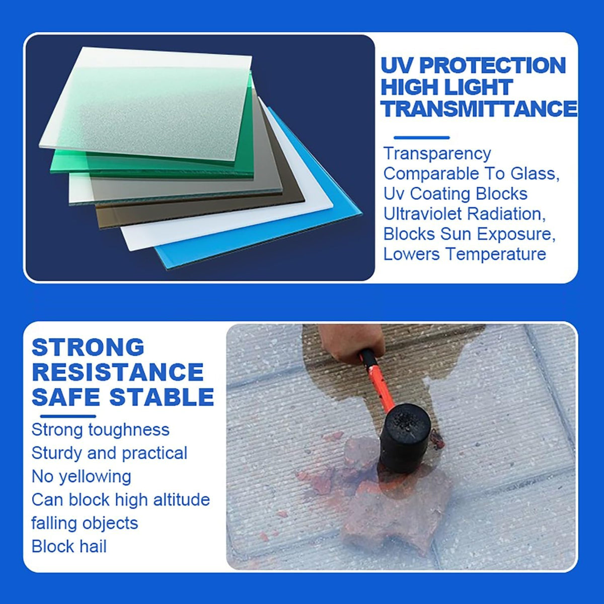 Greenhouse Panels Daylighting Roof Panels Transparent Greenhouse Panel Easy to Bend and Cut for Outdoor Gardens Greenhouses.(Transparent,6x26.2ft)