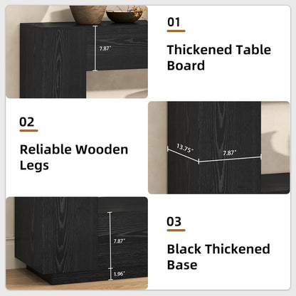 Epecoya 78 Inch Extra Long Console Table, 2-Tier Wood Entryway Table with Storage, Farmhouse Sofa Behind Couch Table for Entrance, Living Room, Foyer, Hallway, Black