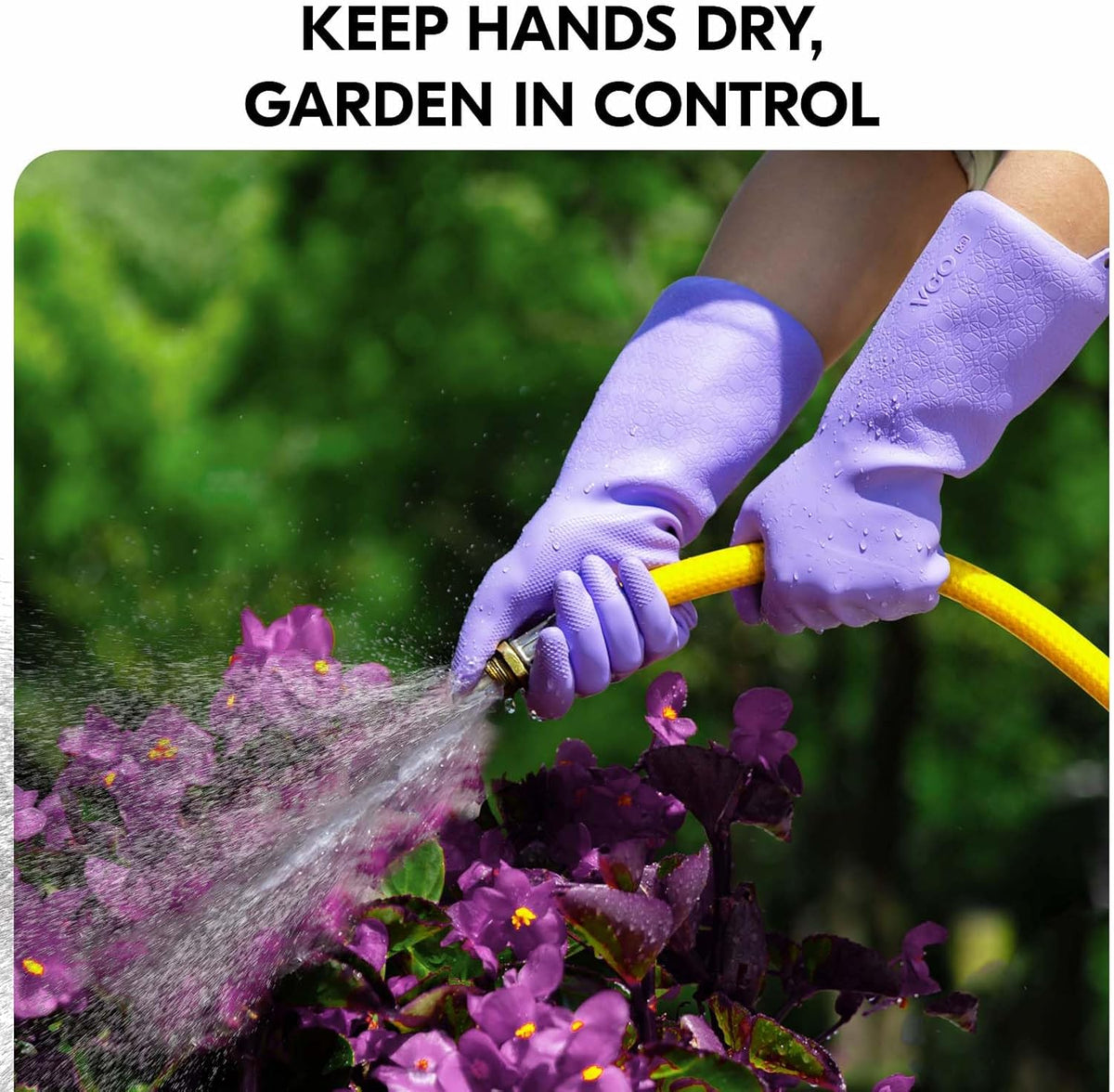 Vgo... Extra Long Gardening Gloves,Double-layer,Waterproof,Slip-Resistant,Chemical-Resistant Glove for Gardening,Outdoor Work(TP1117)