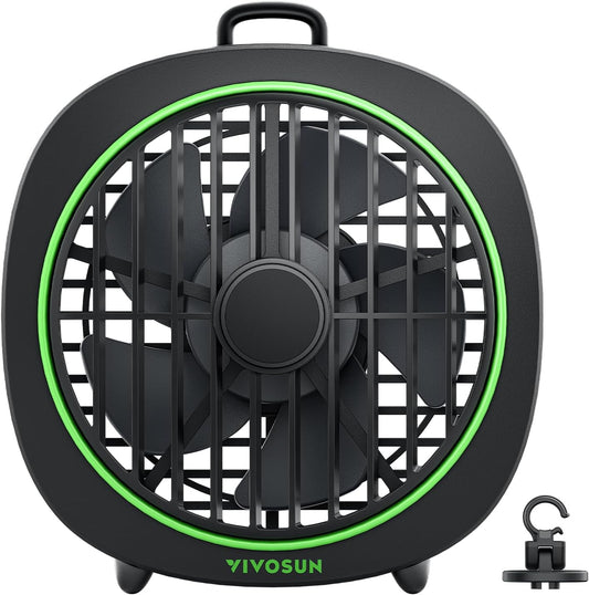 VIVOSUN AeroWave D4, 4” Grow Tent Clip Fan with Detachable Hook, 3-Speed Strong & Quiet Airflow, Adjustable Airflow Angle for Hydroponics, Circulation & Cooling, Black, 1-Pack