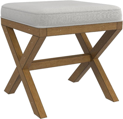 Hillsdale Somerset Backless Wood Vanity Stool for Makeup Room or Bathroom, Dark Driftwood