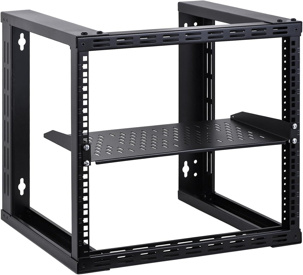 RackPath 1U Cantilever Universal Rack Shelf - 10in Deep – Rackmount Shelf for 19’’ AV/Network Equipment Racks – 55lbs Capacity - 2Pack