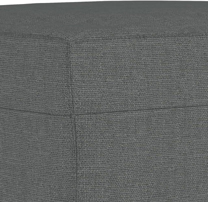Modern Dark Gray Footstool with Breathable Fabric and Sturdy Plywood Frame, Compact Design for Living Room, Sofa or Recliner