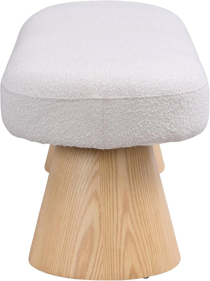 LUMISOL Upholstered End of Bed Bench, Dining Bench for Dining Room, Modern Stool Ottoman for Bedroom, Living Room, Dining Room, Entryway, Beige