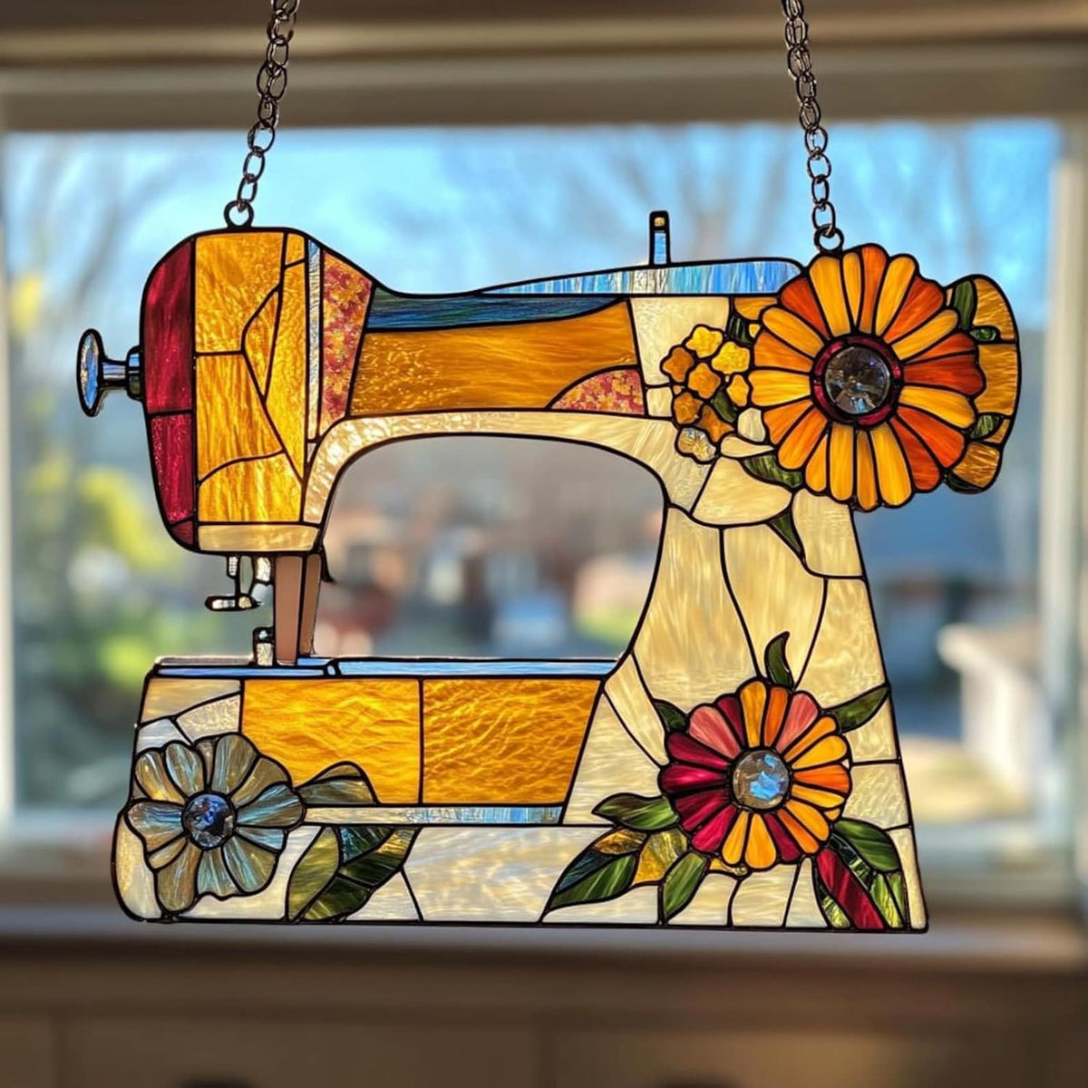 Embroidered Flower Suncatcher Light Catcher Window Decor Lover Ornament and Home Gift for Lovers Suncatchers Indoor Window Suncatchers Windows Hanging Garden