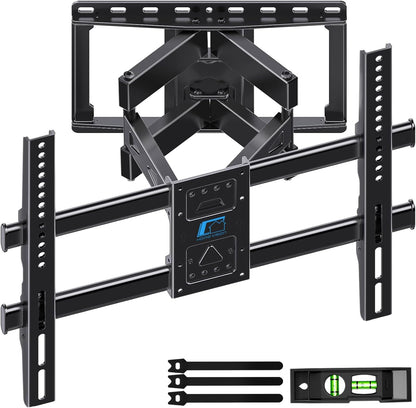 HOME VISION Full Motion TV Wall Mount for 32-85 inch TVs up to 132lbs | Max VESA 600x400mm, Fits 8”/ 12” /16” Wood Studs, TV Mount Wall Bracket with Dual Articulating Arms, Swivel, Tilt