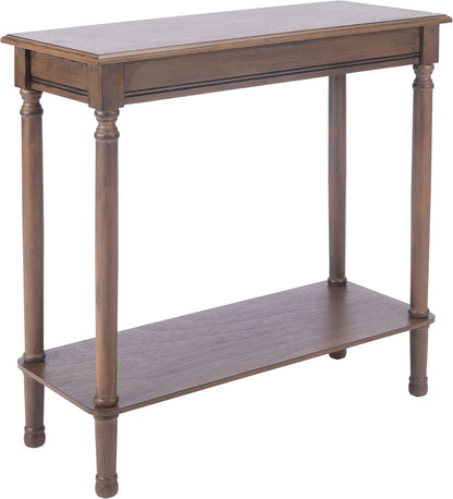 SAFAVIEH Furniture - Tinsley Rectangle Console Table - Brown - Solid Wood - Farmhouse Turned-Leg Design - Ideal for Entryway, Living Room, Hallway, 28"W x 11.75"D x 28"H (CNS5724C)