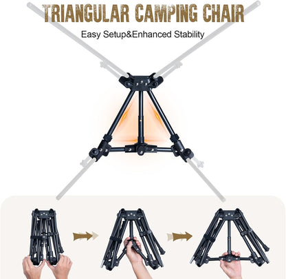 ONETIGRIS Tigerblade Camping Chair, Lightweight Folding Backpacking Hiking Chair, Compact Portable 330 lbs Capacity