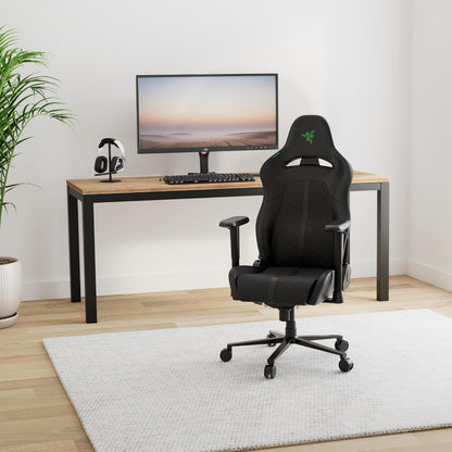 Razer Enki X Essential Gaming Chair, All-Day Comfort, Black | Built-in Lumbar Arch, Optimized Cushion Density, Dual-Textured, Eco-Friendly Synthetic Leather, Adjustable 152-degree Recline