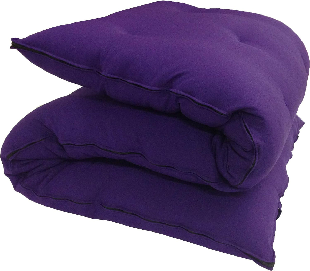 Purple Full Size Traditional Japanese Floor Futon Mattresses, Cotton Batting/Foam/Polyester Batting, Foldable Cushion Mats, Yoga, Meditaion 80 x 54 x 3