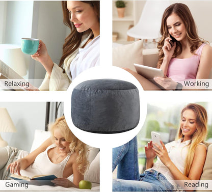 3 ft Bean Bag Chair, Bean Bag Chairs for Adults,3 Foot,Dark Grey | Memory Foam Filling,Beanbag Sofa for Living Room,Ultra Soft Velvet Cover,Convenient Pocket & Pull-Handle