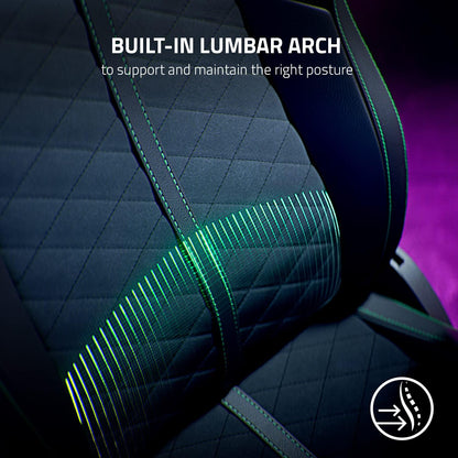 Razer Enki X Essential Gaming Chair, All-Day Comfort, Black | Built-in Lumbar Arch, Optimized Cushion Density, Dual-Textured, Eco-Friendly Synthetic Leather, Adjustable 152-degree Recline