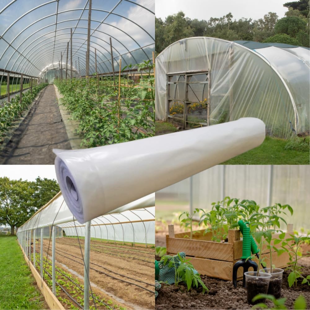Farm Plastic Supply - 4 Year Clear 6 mil Greenhouse Plastic Sheeting - Clear Sheeting, Polyethylene Film, Transparent Plastic Film for Greenhouse (20' x 125')